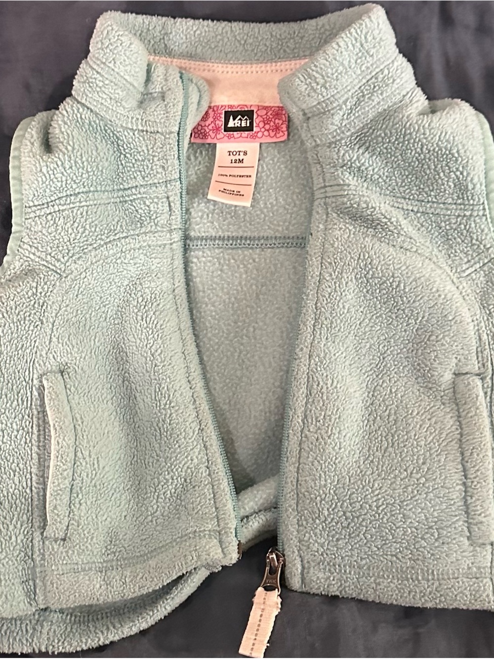 REI Kids Light Blue Sherpa Fleece Vest